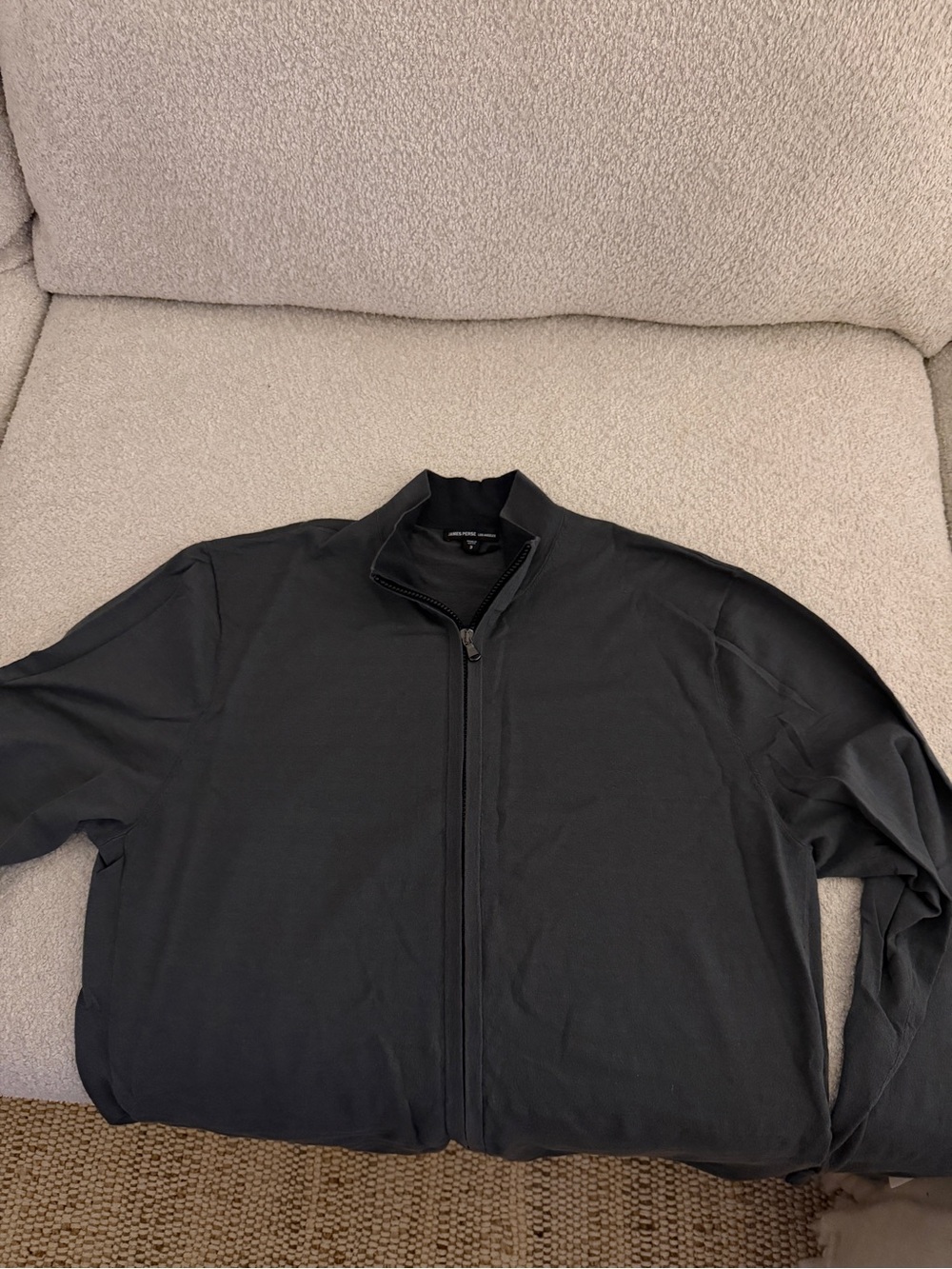 James Perse Men's Black Lightweight Zip Jacket